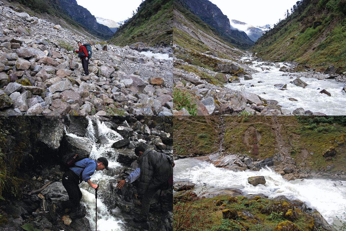 6 3 Crossing Landslides and Streams Next to Barun Khola On Way To Yangle Kharka